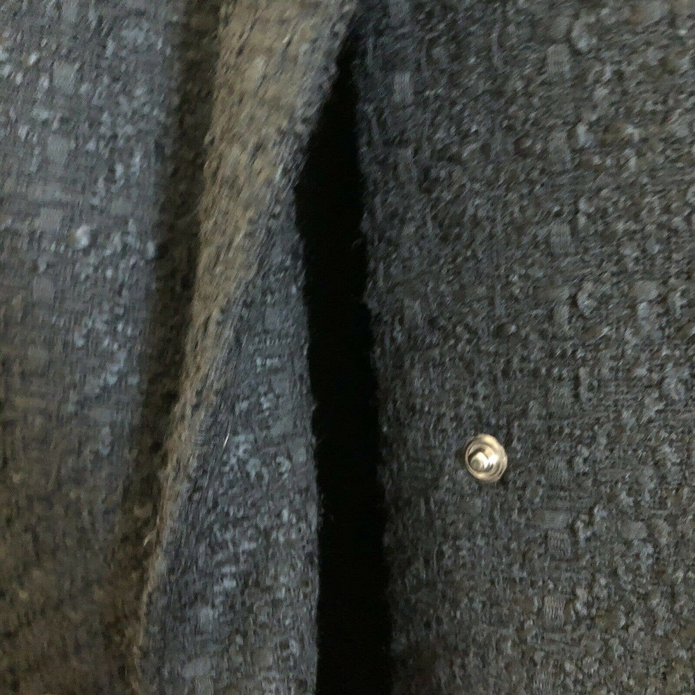 Zara NWT Women's Tweed Coat Mid Length Black Chain Jacket Runs M - Picture 6 of 7